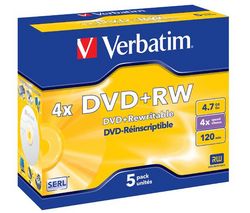 VERBATIM DVD+RW 4,7 GB (5 kusov) + RBNW-224 CD case