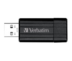 VERBATIM USB kľúč Store'n' Go PinStripe 4 GB - čierny  + Zásobník 100 navlhčených utierok + Čistiaci stlačený plyn viacpozičný 252 ml