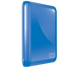 WESTERN DIGITAL Prenosný externý pevný disk My Passport Essential 500 GB modrý - NEW + Puzdro My Passport - Silver + Kábel HDMI samec / HMDI samec - 2 m (MC380-2M) + WD TV HD Media Player