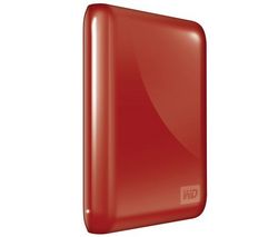 WESTERN DIGITAL Prenosný externý pevný disk My Passport Essential 640 GB - červený - NEW + Puzdro My Passport - Silver + Kábel HDMI samec / HMDI samec - 2 m (MC380-2M) + WD TV HD Media Player