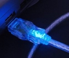 AKASA Kábel USB 2.0 modrý svetelný - 1,8 m (USB180-BL)