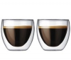 BODUM Súprava 2 pohárov espresso PAVINA 4557-10 + 2 poháre Canteen 10108-278 - fialový pás