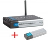 D-LINK Kit WiFi 54 Mb - Router DI-524UP + Kľúč USB 2.0 DWL-G122 + Kábel RJ-45 samec / samec - 10 m, biely (CNP5WS0aed10M)