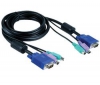 D-LINK Sada kábel na klávesnicu/myš/video - 2 PS/2 6 pins + D-SUB 15 pins samce/samce - 1,8 m (DKVM-CB)