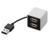 Hub USB 2.0 kocka 4 porty - pasívny - biely