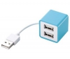 Hub USB 2.0 kocka 4 porty - pasívny - modrý