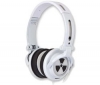 Zatvorené slúchadlá EarPollution CS40 - biele  + Predl?ovaeka Jack 3,52 mm -nastavenie hlasitosti a inter mono/stereo - Pozlátený - 3 m
