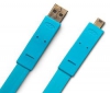 LACIE Kábel USB 2.0 A samec na mini B Flat Cables - 1,2m - modrý (130857)