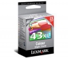 LEXMARK Atramentová farebná náplň n°43 - Azúrová, Purpurová, Žltá  + Kábel USB A samec/B samec 1,80m