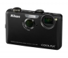 NIKON Coolpix  S1100pj - noir techno + Kompaktné kožené puzdro Pix 11 x 3,5 x 8 cm + Pamäťová karta SDHC 16 GB + Batéria ENEL12 pre Nikon S610, S710