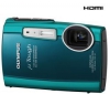 OLYMPUS ľ[mju:]  TOUGH-3000 - green + Ultra-compact Camera Case - 9.5x2.7x6.5 cm + 4 GB SDHC Memory Card + Li-42B Battery