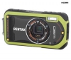 PENTAX Optio  W90 čierny a pistácia + Kompaktné kožené puzdro Pix 11 x 3,5 x 8 cm + Pamäťová karta SDHC 16 GB