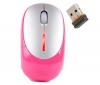 SAITEK Bezdrôtová optická myš + Nano dongle M100X - ružová + Hub USB 4 porty UH-10 + Podložka pod myš Jersey Cloth - strieborná