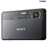 SONY Cyber-shot   DSC-TX9 - Digital camera - compact - 12.2 Mpix - optical zoom: 4 x - supported memory: MS Duo, SD, MS PRO Duo, SDXC, MS PRO Duo Mark2, SDHC, MS PRO-HG Duo - dark grey + Kompaktné kožené puzdro Pix 11 x 3,5 x 8 cm + Pamäťová karta S