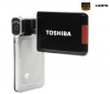 TOSHIBA Videokamera High Definition Camileo S20 čierna + Kompaktné kožené puzdro Pix 11 x 3,5 x 8 cm + Pamäťová karta SDHC Premium 32 GB 60x + Konvertor 12/230V USB Power Inverter + Čítačka kariet 1000 & 1 USB 2.0